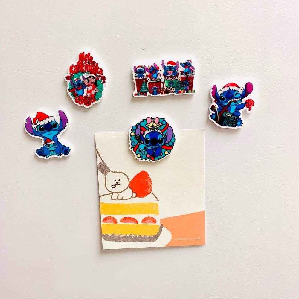 Handmade Lilo & Stitch Magnets Set Of 5, Christmas Series - Mele Kalikimaka - Picture 2 of 4